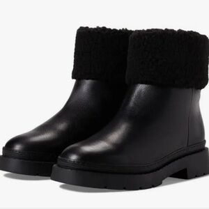 Marc Fisher Milvina‎ Leather Boots Sz 8.5 Shearling Ankle Boots